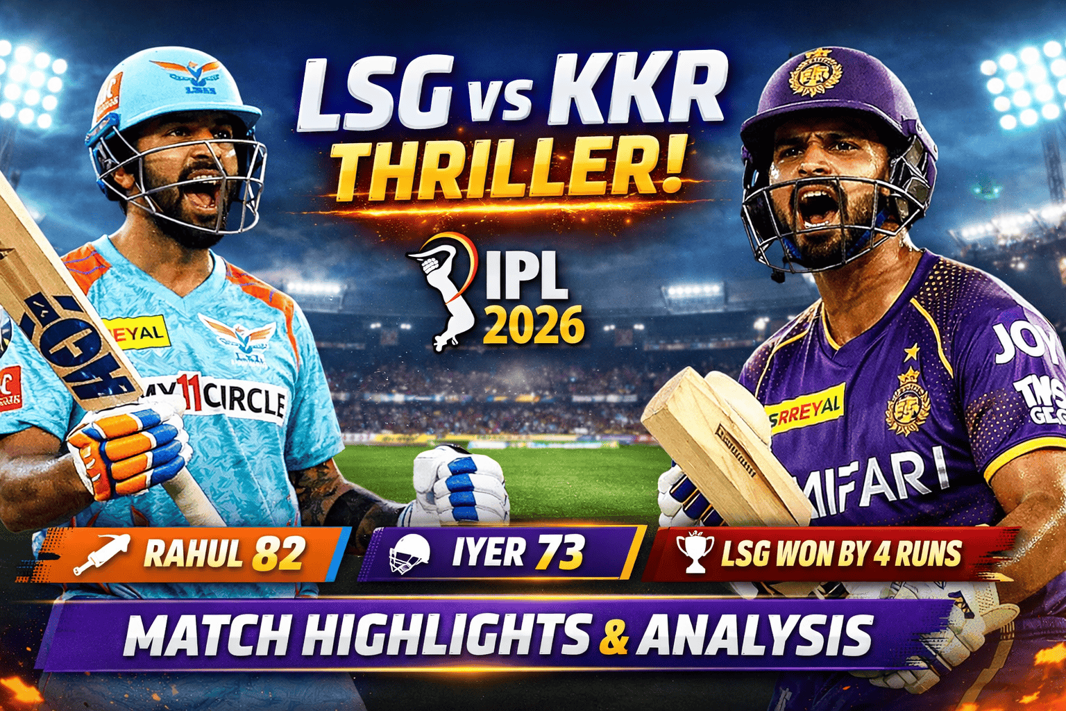 LSG vs KKR match 2026