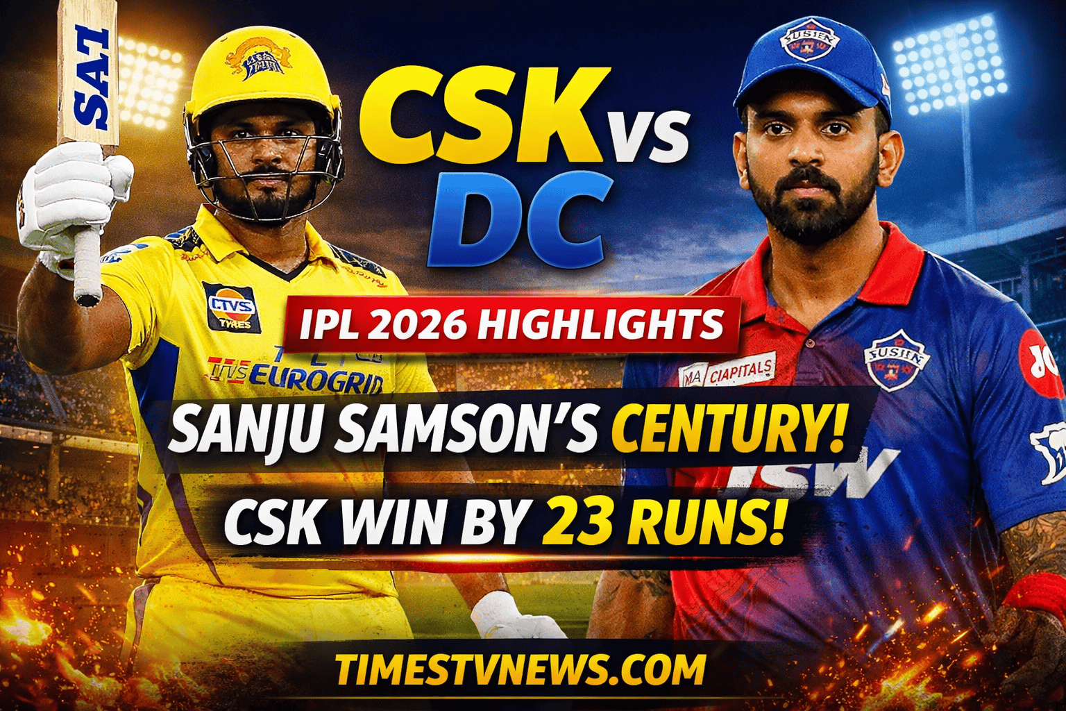 CSK vs DC IPL 2026