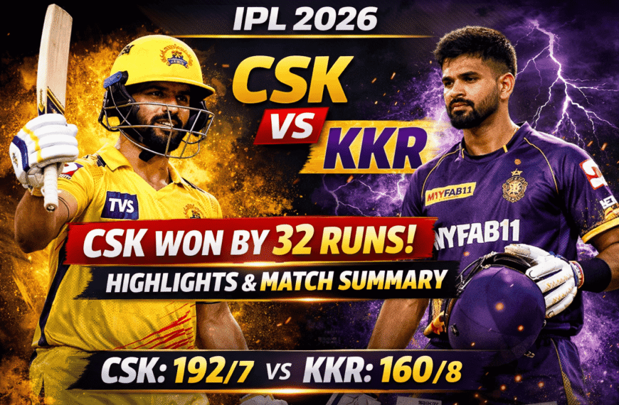 CSK vs KKR IPL 2026