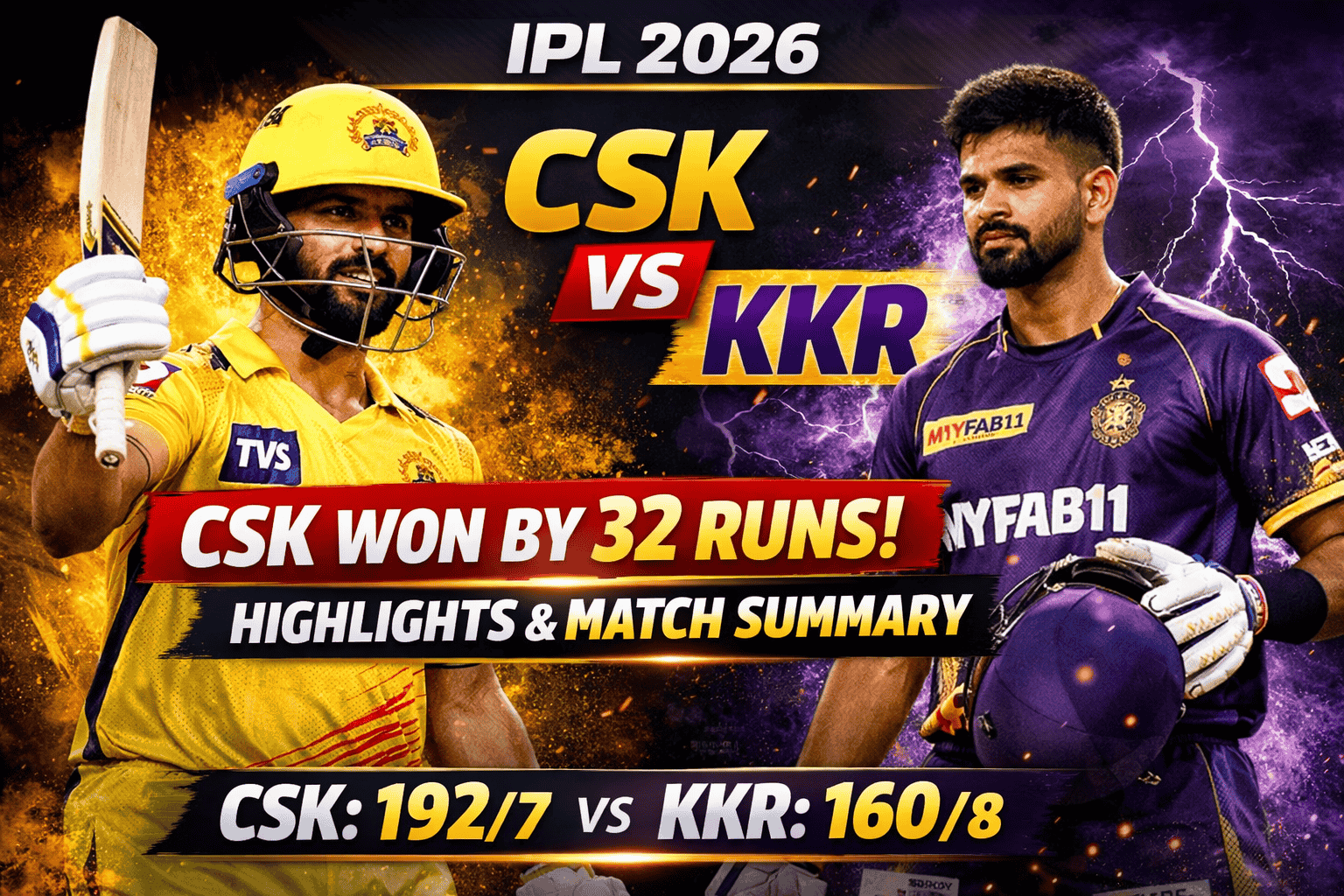CSK vs KKR IPL 2026