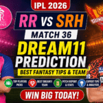 RR vs SRH Dream11 Prediction Today