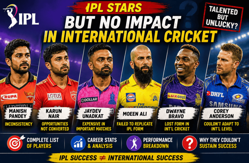 IPL Players Who Failed in International Cricket